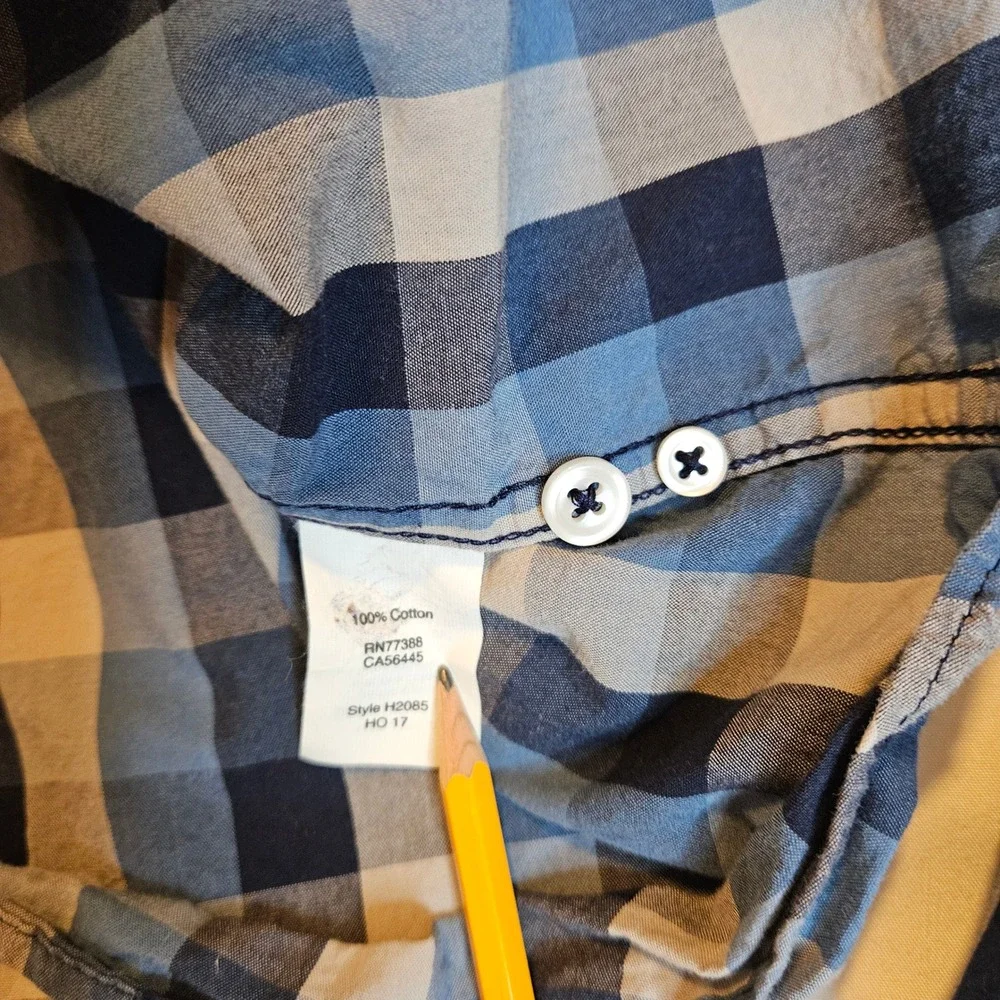 J.Crew Size Large Blue‎ Plaid Button-Up Shirt